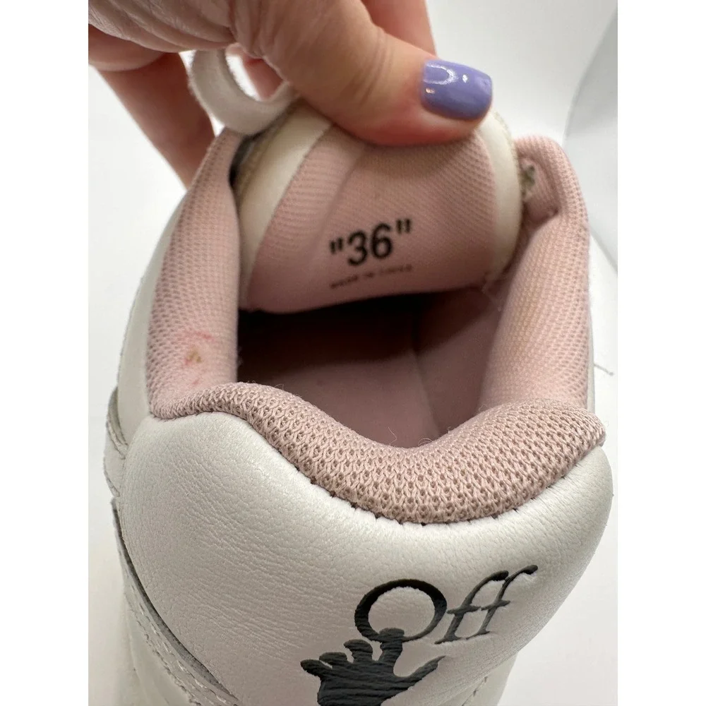 Off-White Kids Out Of Office White‎ Pink For Walking Sneakers Zip Tie Tag